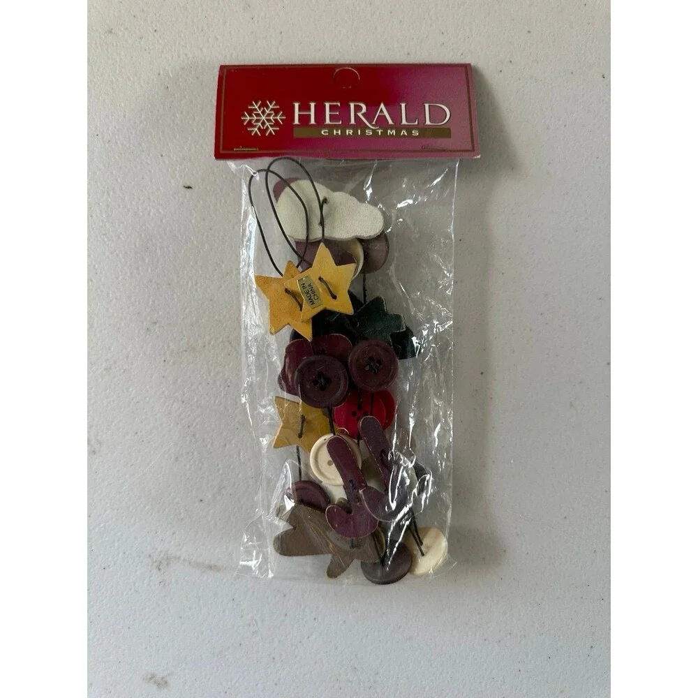 Vintage NWT Herald Novelty Mini Wooden Christmas Tree Garland